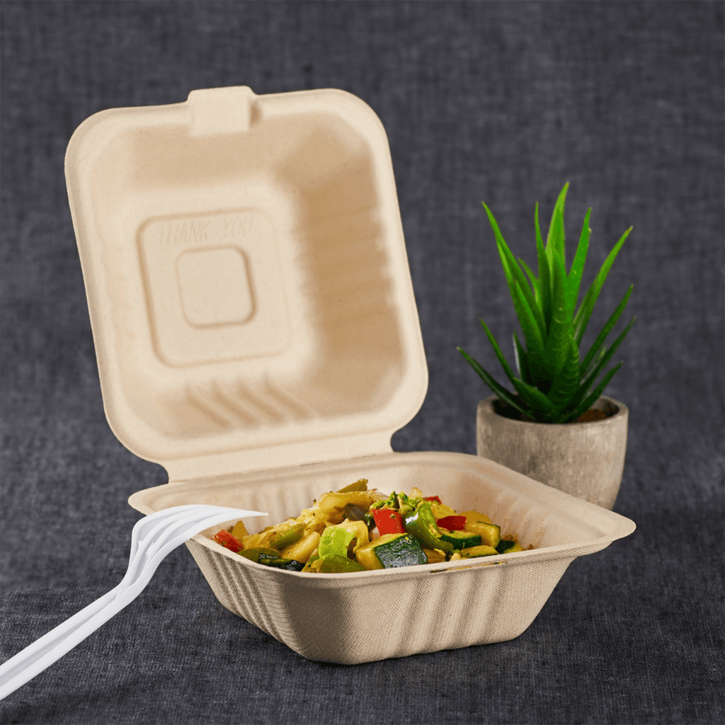 Extra Large PLA Carry Out Containers - 9x9 Compostable Boxes - Karat Earth