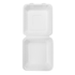 Karat Earth 8''x8'' PFAS Free Compostable Bagasse Hinged Containers, White - 200 pcs