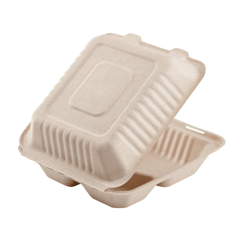 THREE LEAF 9 COMPARTMENT BAGASSE TRAY 200 Ct. (8 PACKS OF 25