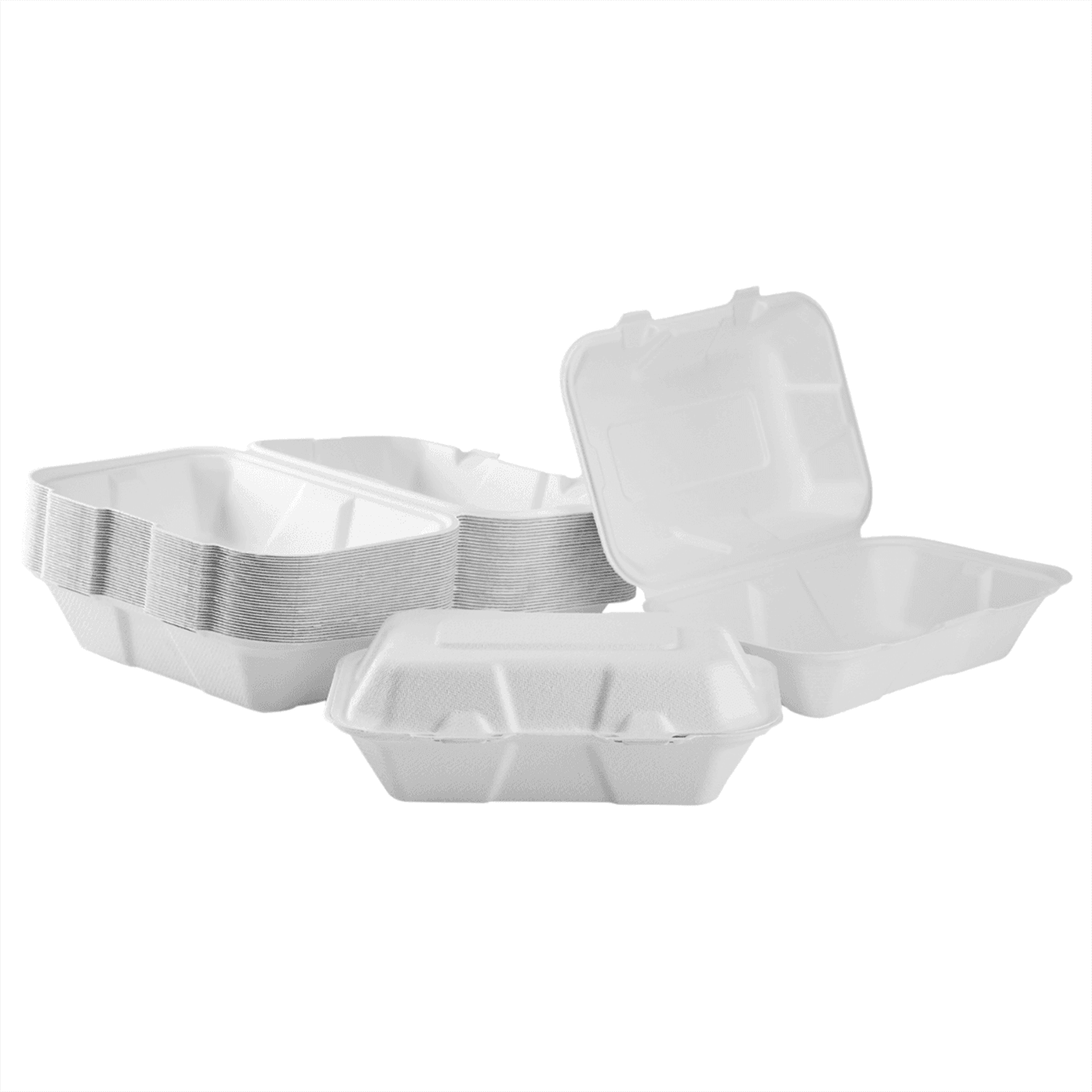Karat Earth 9''x6'' Molded Fiber Hinged Containers, PFAS Free Karat Earth 9''x6'' Molded Fiber Hinged Containers, PFAS Free