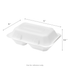 Karat Earth 9''x6'' Molded Fiber Hinged Containers, PFAS Free, White - 200 pcs