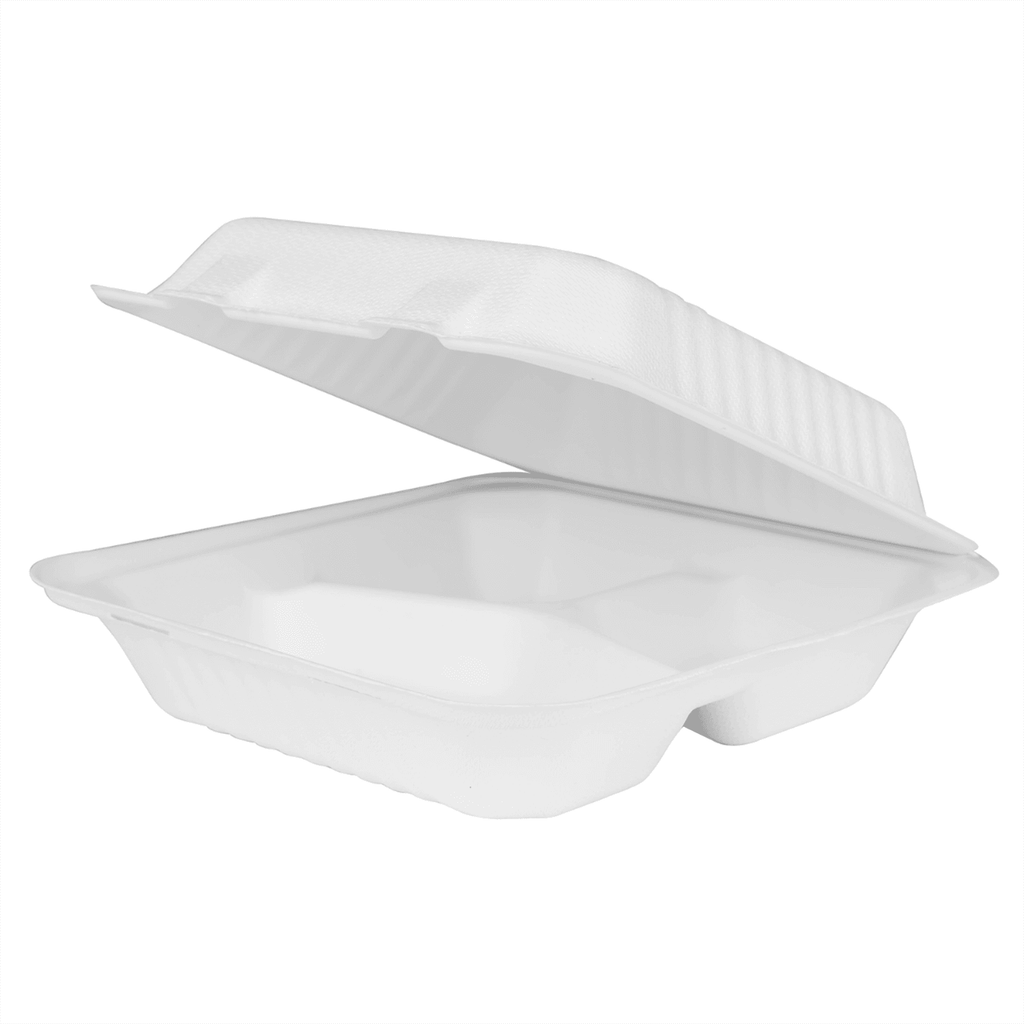 Extra Large Biodegradable Take Out Boxes - Karat 9x9 Bagasse Container