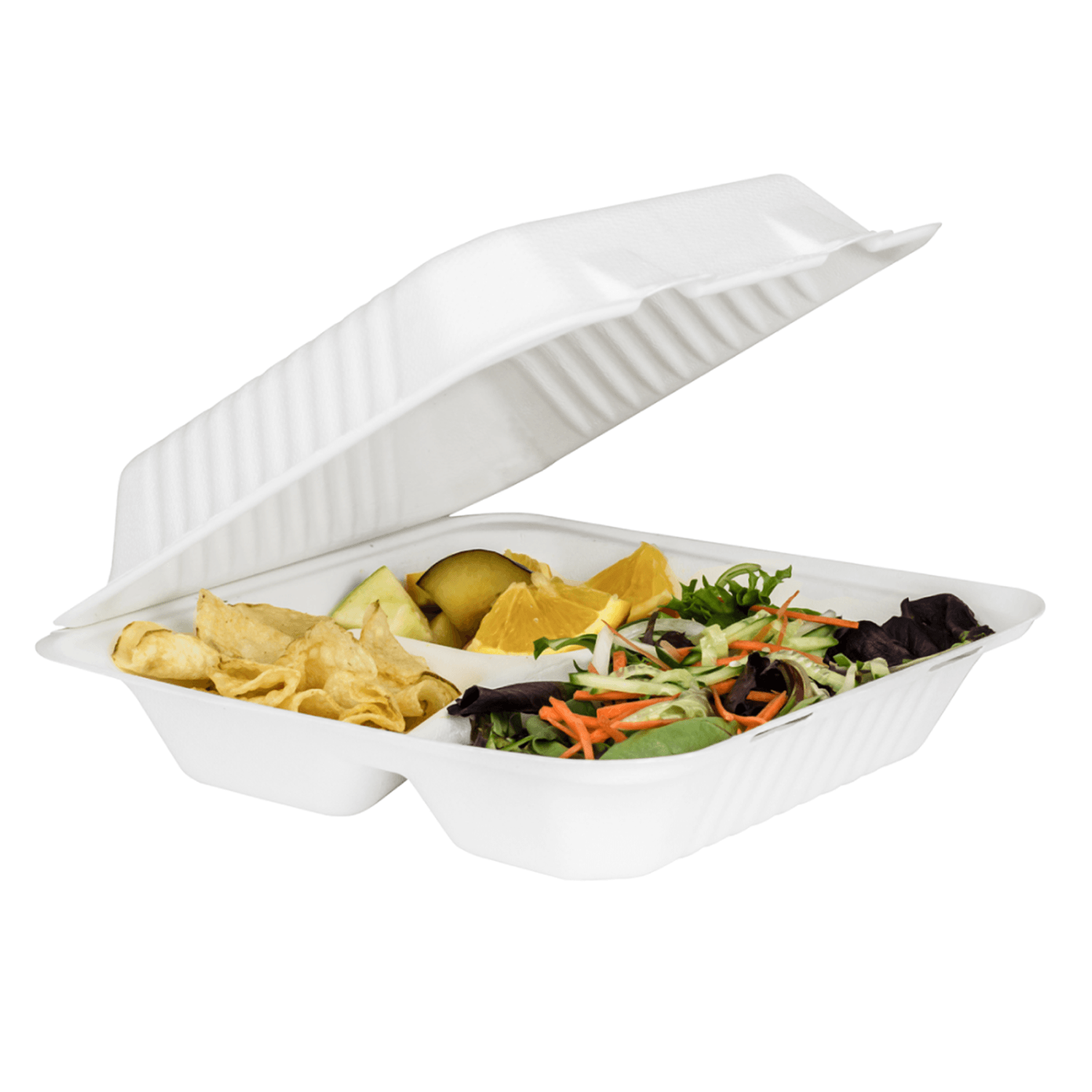 Karat Earth 3 Compartments, 9''x9'' Molded Fiber Hinged Containers Karat Earth 3 Compartments, 9''x9'' Molded Fiber Hinged Containers