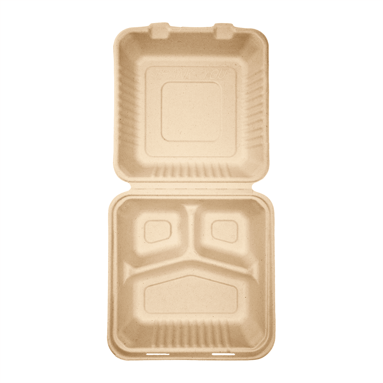 Karat Earth 3 Compartments, 9''x9'' Molded Fiber Hinged Containers Karat Earth 3 Compartments, 9''x9'' Molded Fiber Hinged Containers