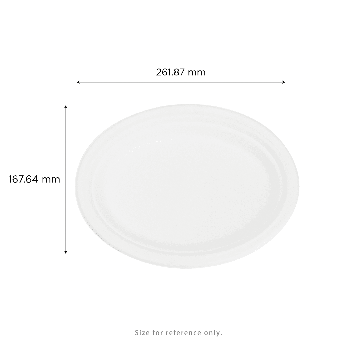 Karat Earth 10''x8'' Molded Fiber Oval Plates, PFAS Free, White - 500 pcs