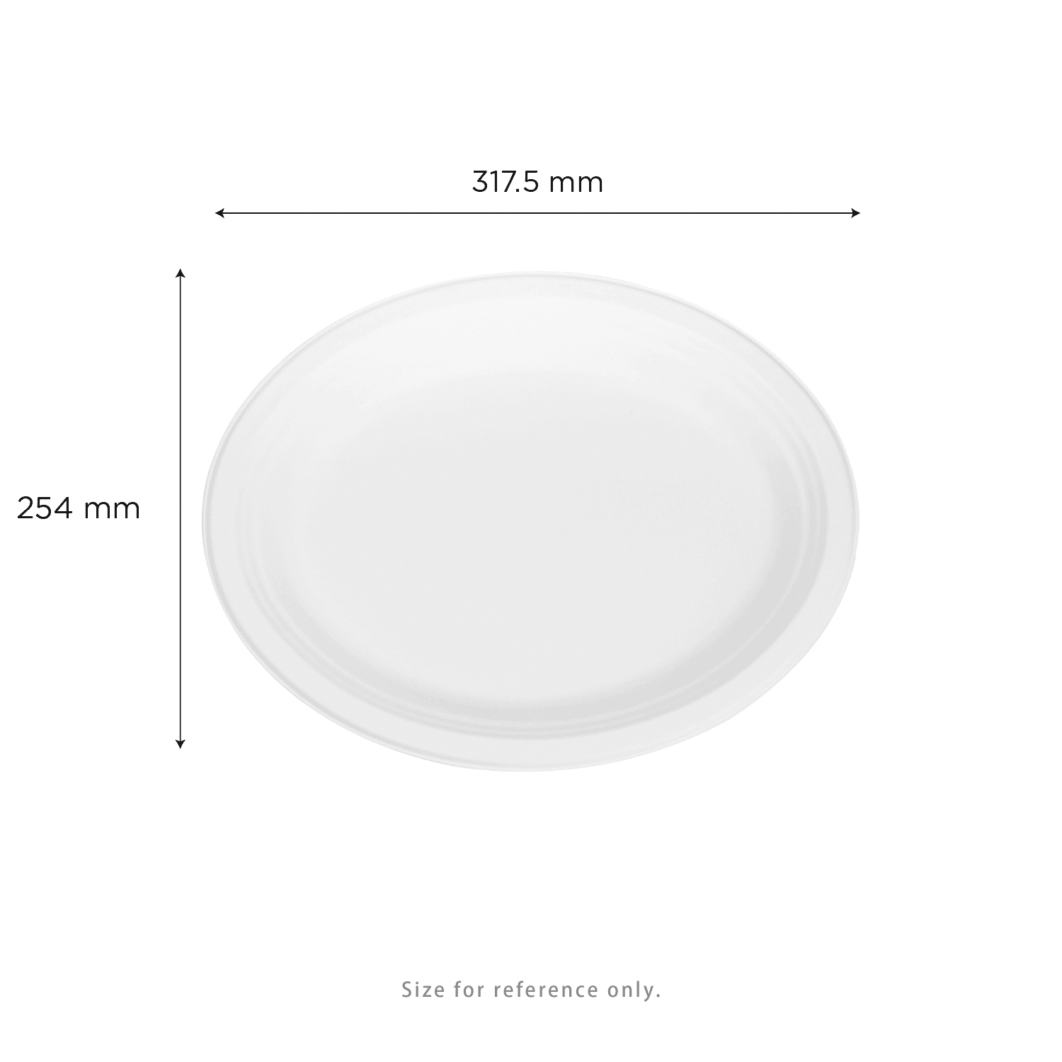 Karat Earth 12.5''x10'' Molded Fiber Oval Plates, PFAS Free, White - 500 pcs