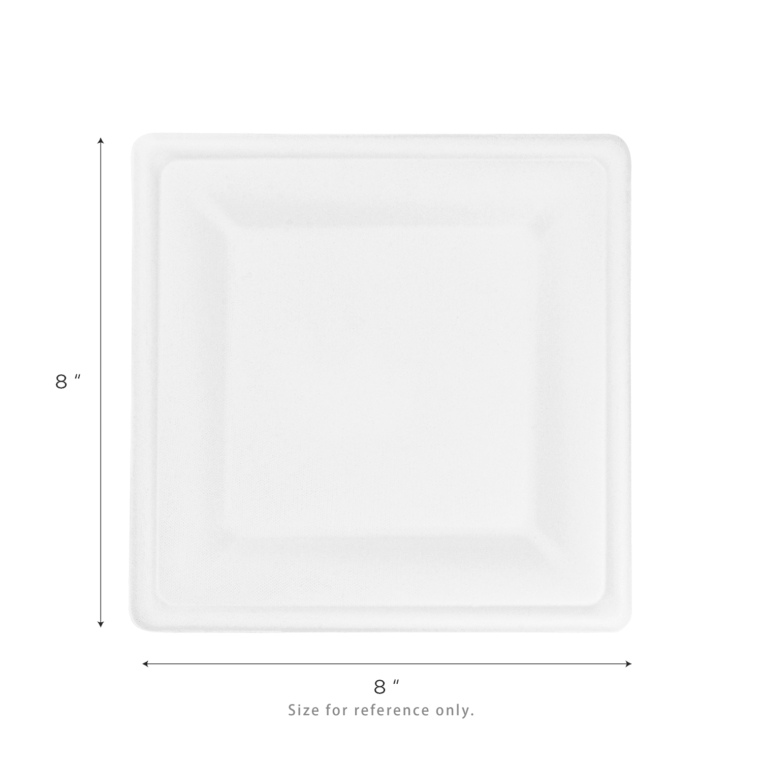 Karat Earth 8”x 8” Molded Fiber Square Plates, PFAS Free, White - 500 pcs