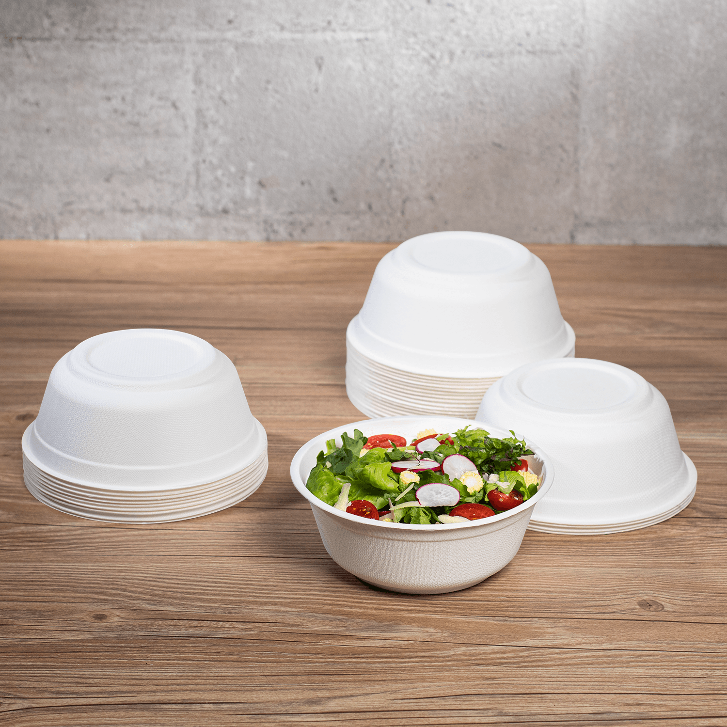 Karat Earth 32oz Compostable Bagasse Rice Bowls, White - 500 pcs