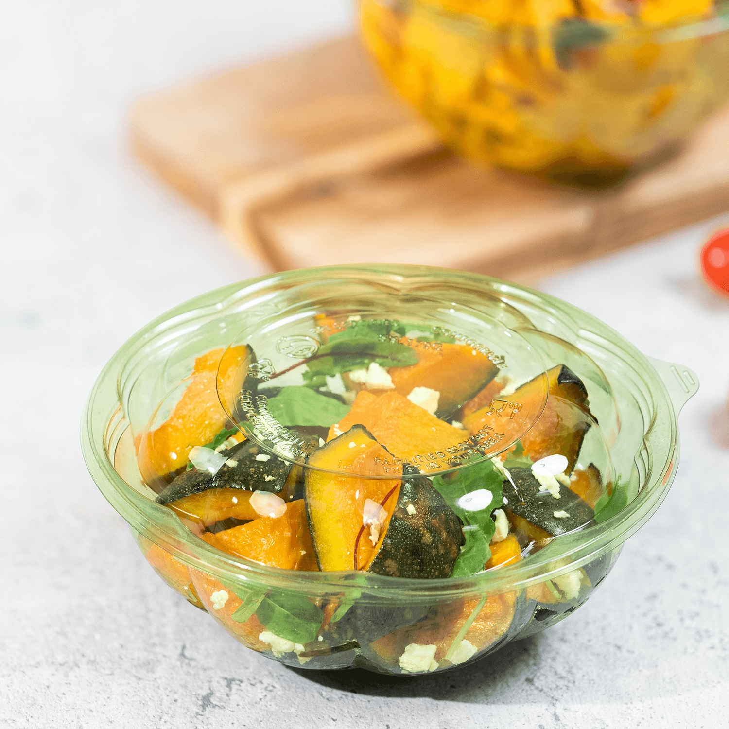 Karat Earth PLA Dome Lid for 18-48 oz. PLA Salad Container, Green - 300 pcs