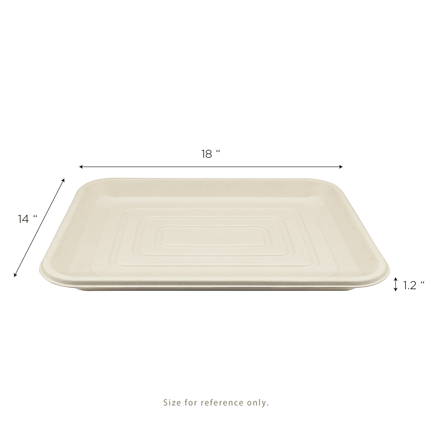 Karat Earth 14”x18” PFAS free Bagasse Serving Tray, Rectangular - 100 pcs