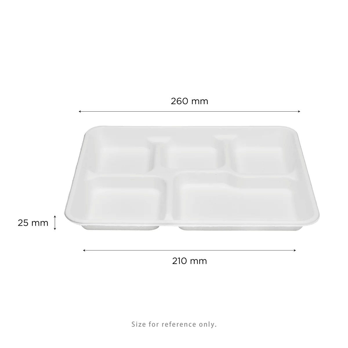 Karat Earth 5 Compartments, 10" Molded Fiber Trays, PFAS Free, White - 100 pcs