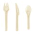 Karat Earth PFAS Free Bagasse Cutlery Kits (Knife, Fork, Soup Spoon, 2-ply Napkin), Paper Wrapped - 250 sets