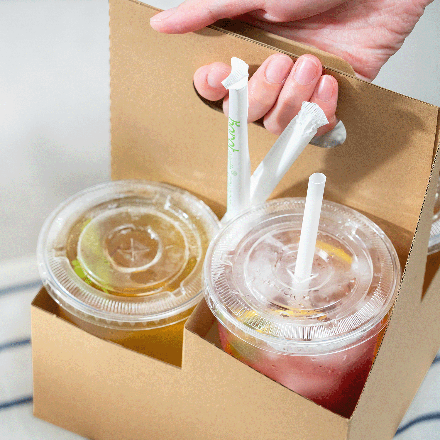 Karat Earth 8.75" PLA Giant Paper Wrapped Straw (8mm), Wihte - 2,500 pcs