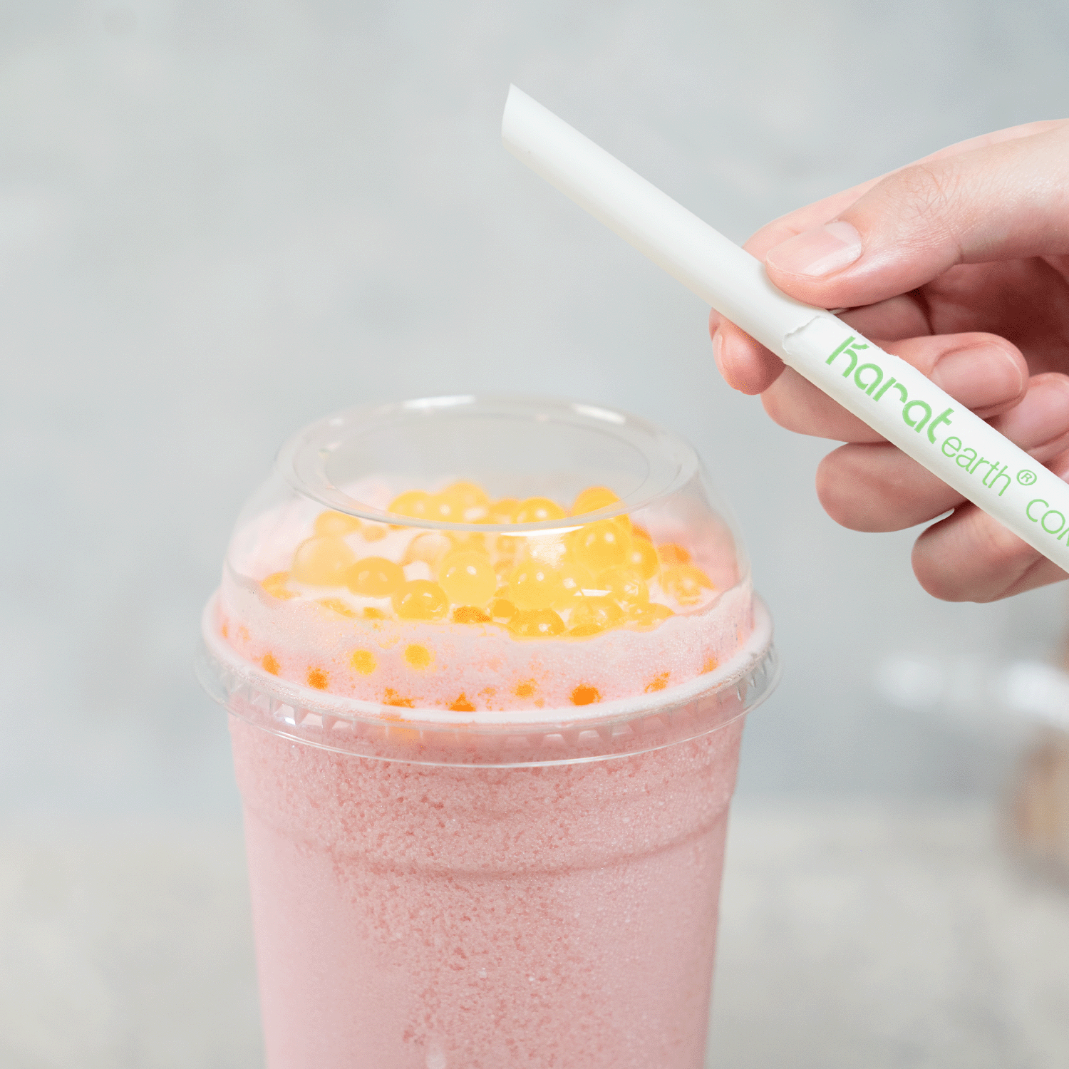 Karat Earth 9" PLA Colossal Paper Wrapped Straw (11mm), Wihte - 1,600 pcs