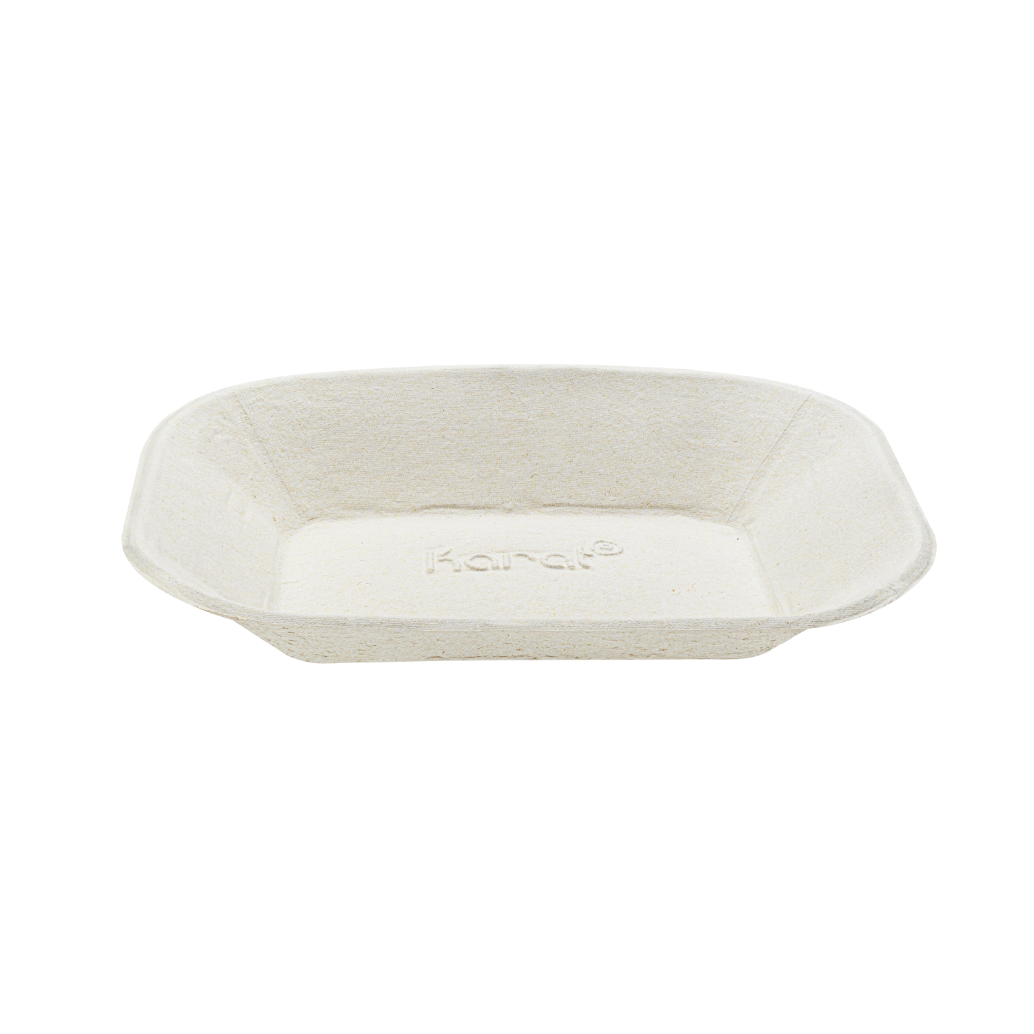 Karat Earth 9”x7” GreaseEase Molded Fiber Food Tray, PFAS free - 500 pcs