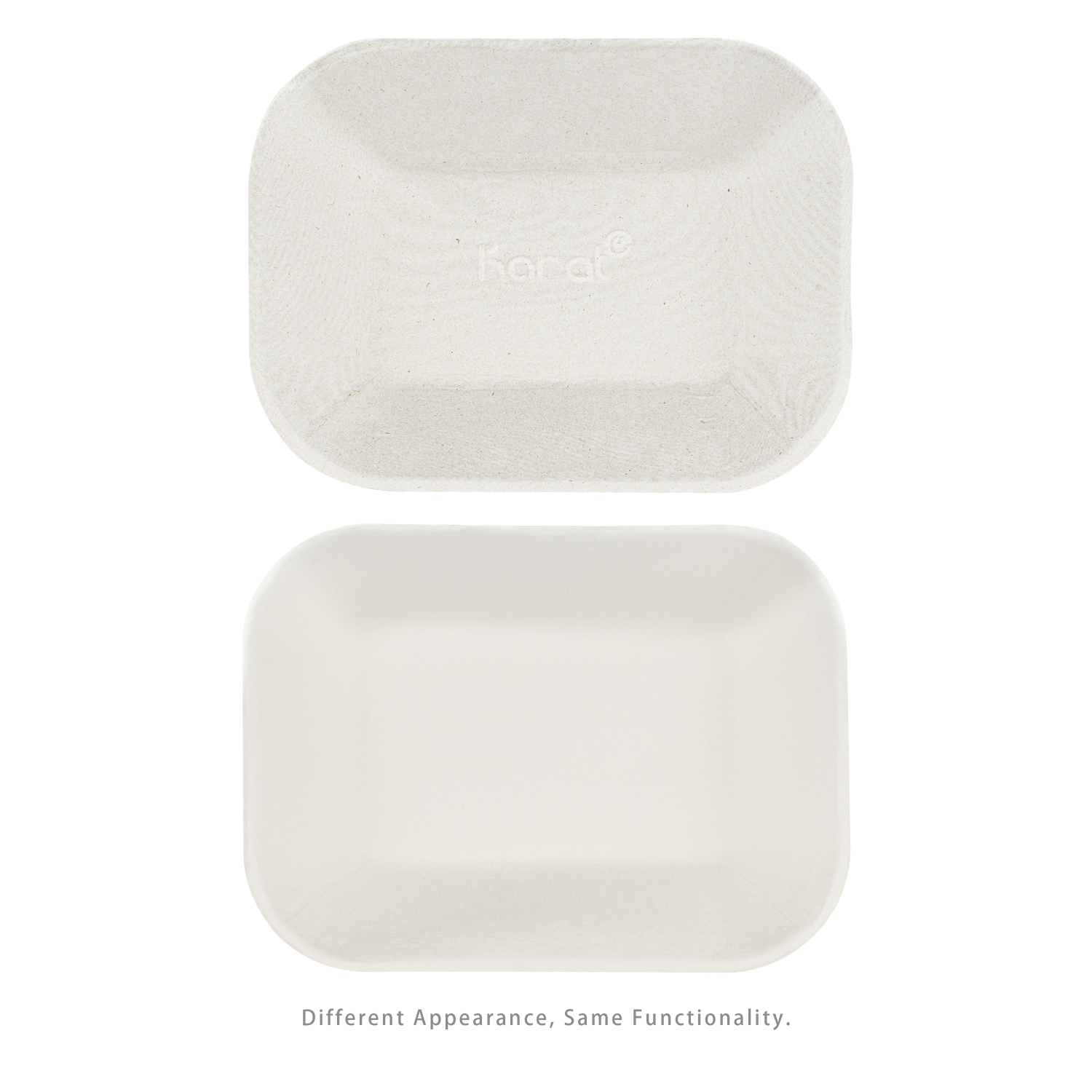 Karat Earth 9”x7” GreaseEase Molded Fiber Food Tray, PFAS free - 500 pcs