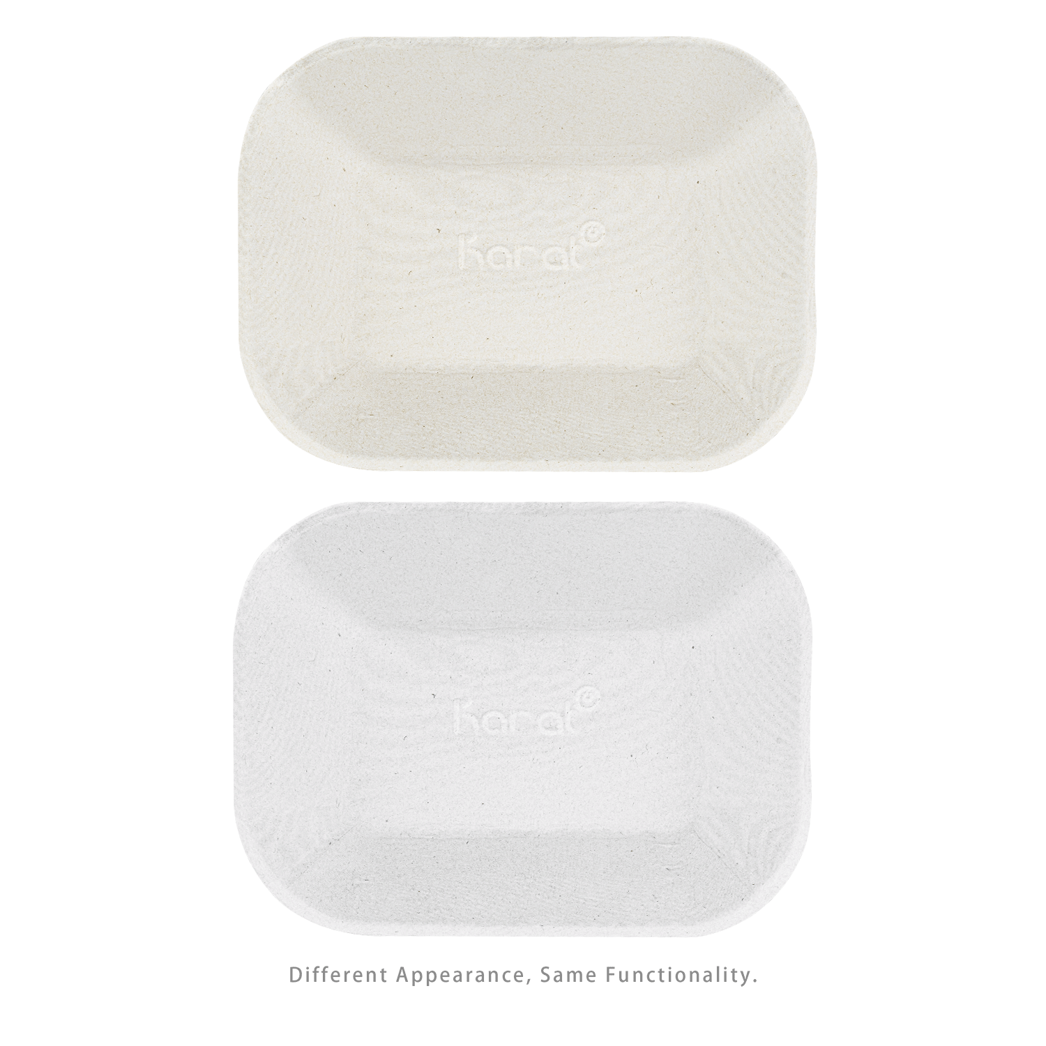 Karat Earth 9”x7” GreaseEase Molded Fiber Food Tray, PFAS free - 500 pcs