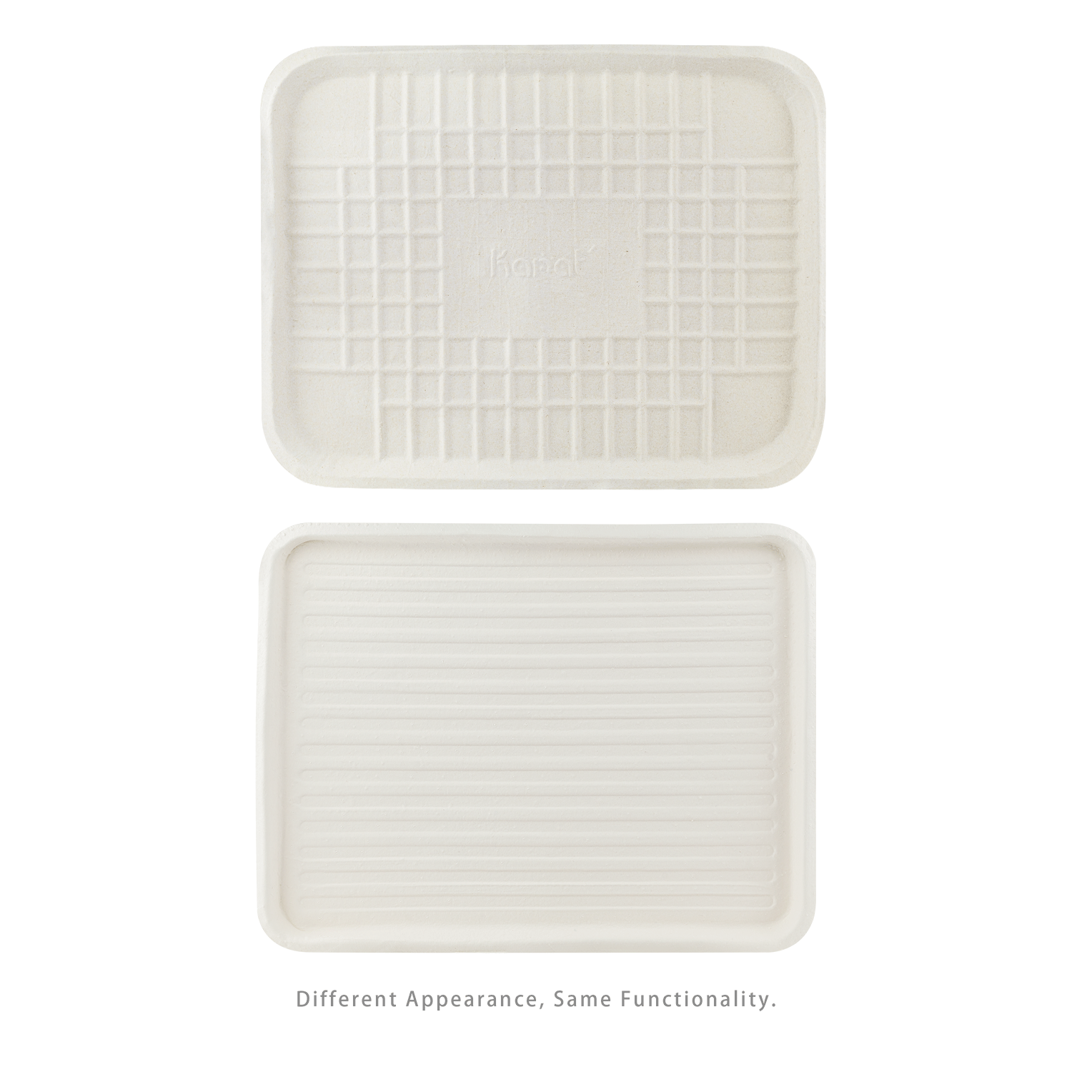 Karat Earth 14”x18” GreaseEase Molded Fiber Food Tray, PFAS free - 100 pcs