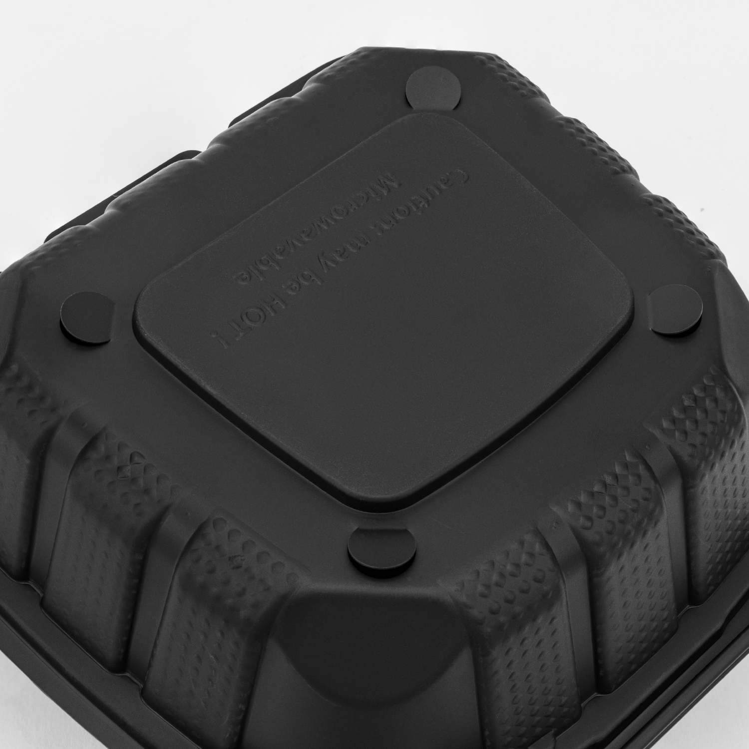 Karat Earth 6" x 6" Mineral Filled PP Hinged Container, Black - 400 pcs