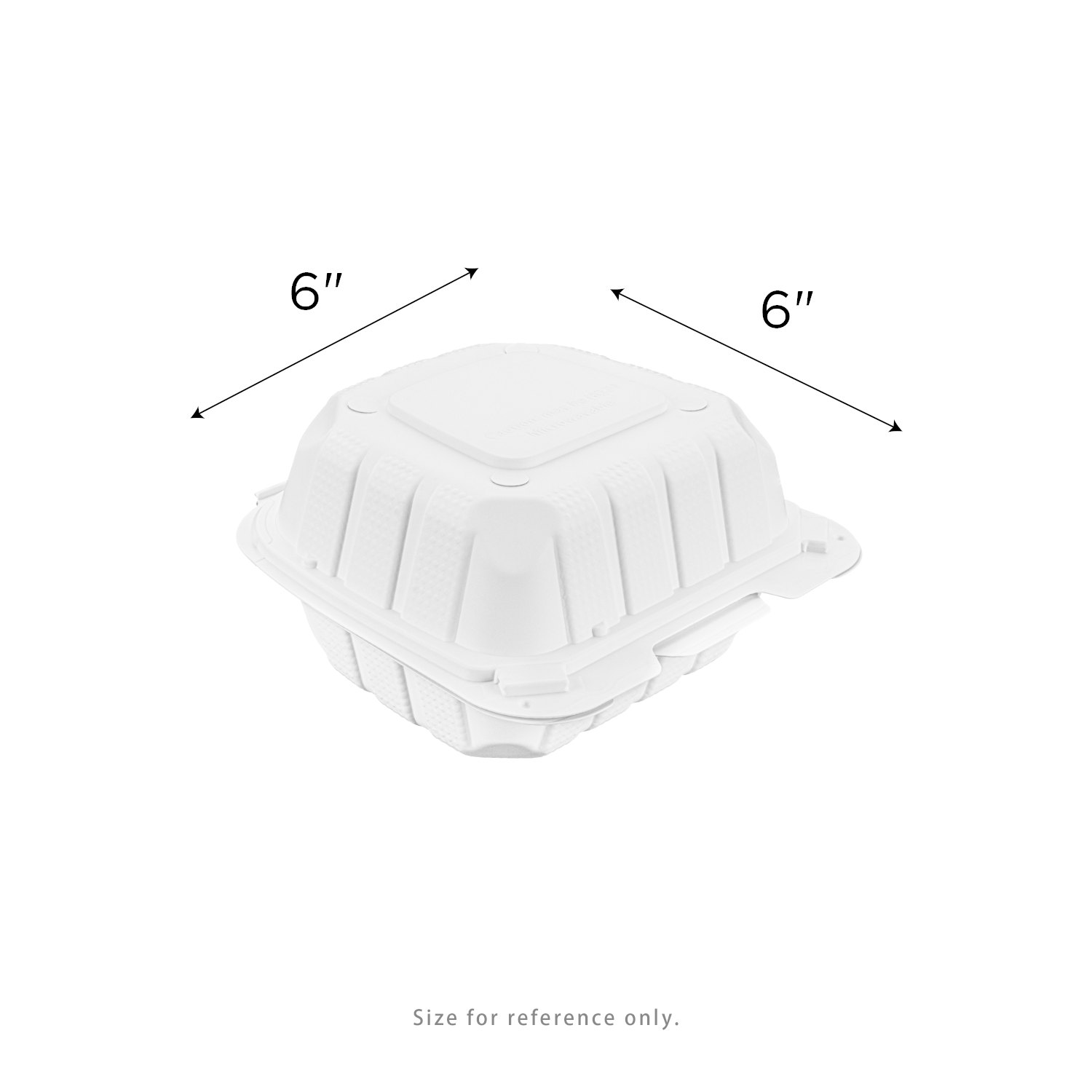 Karat Earth 6" x 6" Mineral Filled PP Hinged Container, White - 400 pcs