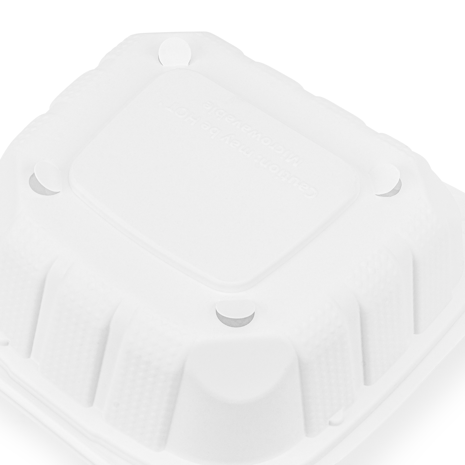 Karat Earth 6" x 6" Mineral Filled PP Hinged Container, White - 400 pcs