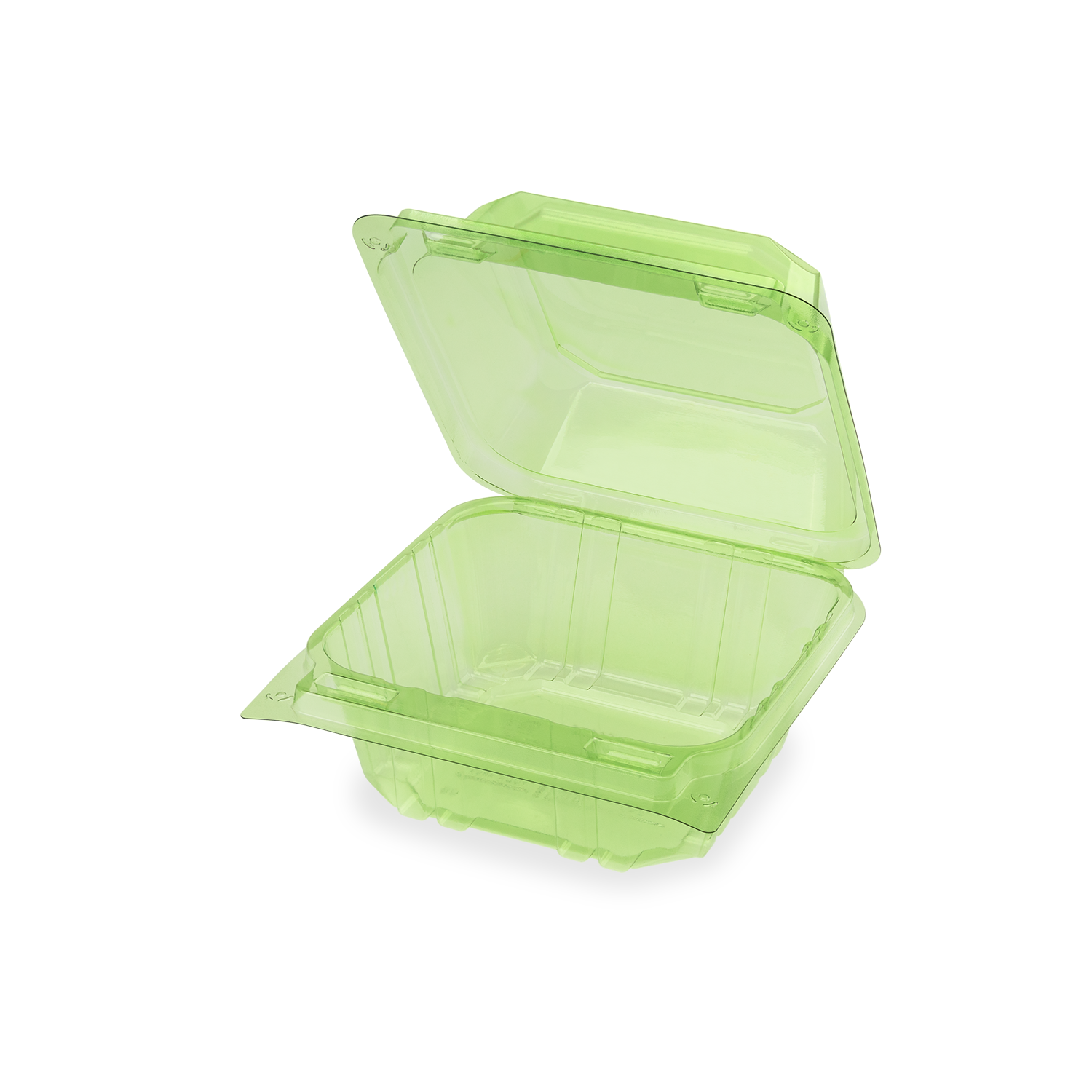 Karat Earth 6''x6'' PLA Hinged Containers, Green - 500 pcs