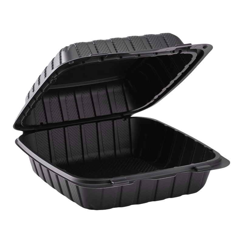 Sure Earth 113963, 8x8-Inch 1-Compartment MFPP-Like Plastic Microwavable  Hinged Container, 200/CS