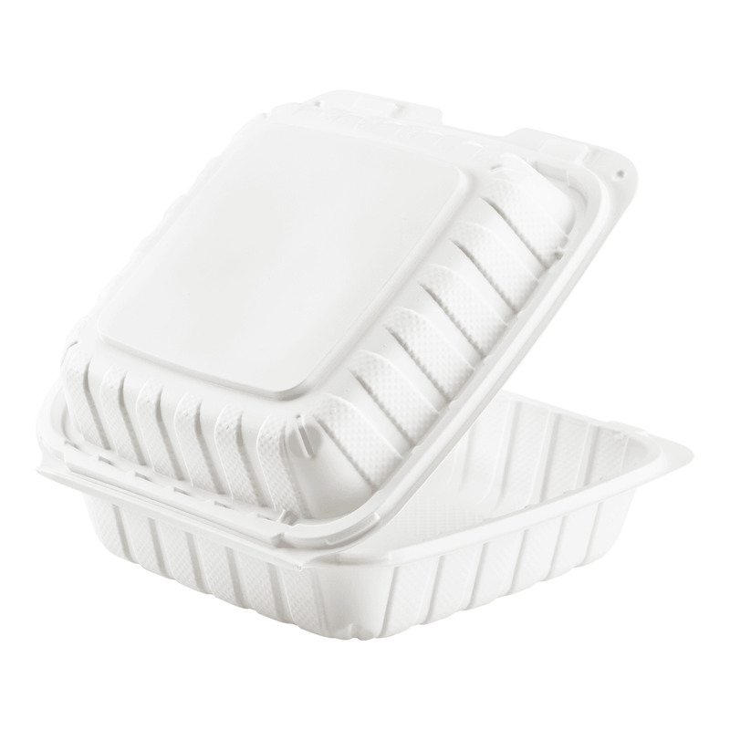 BLACK SINGLE COMPARTMENT, 6 TO GO CONTAINER, MINERAL-FILLED POLYPROPYLENE  PLASTIC, HINGED LID (400)