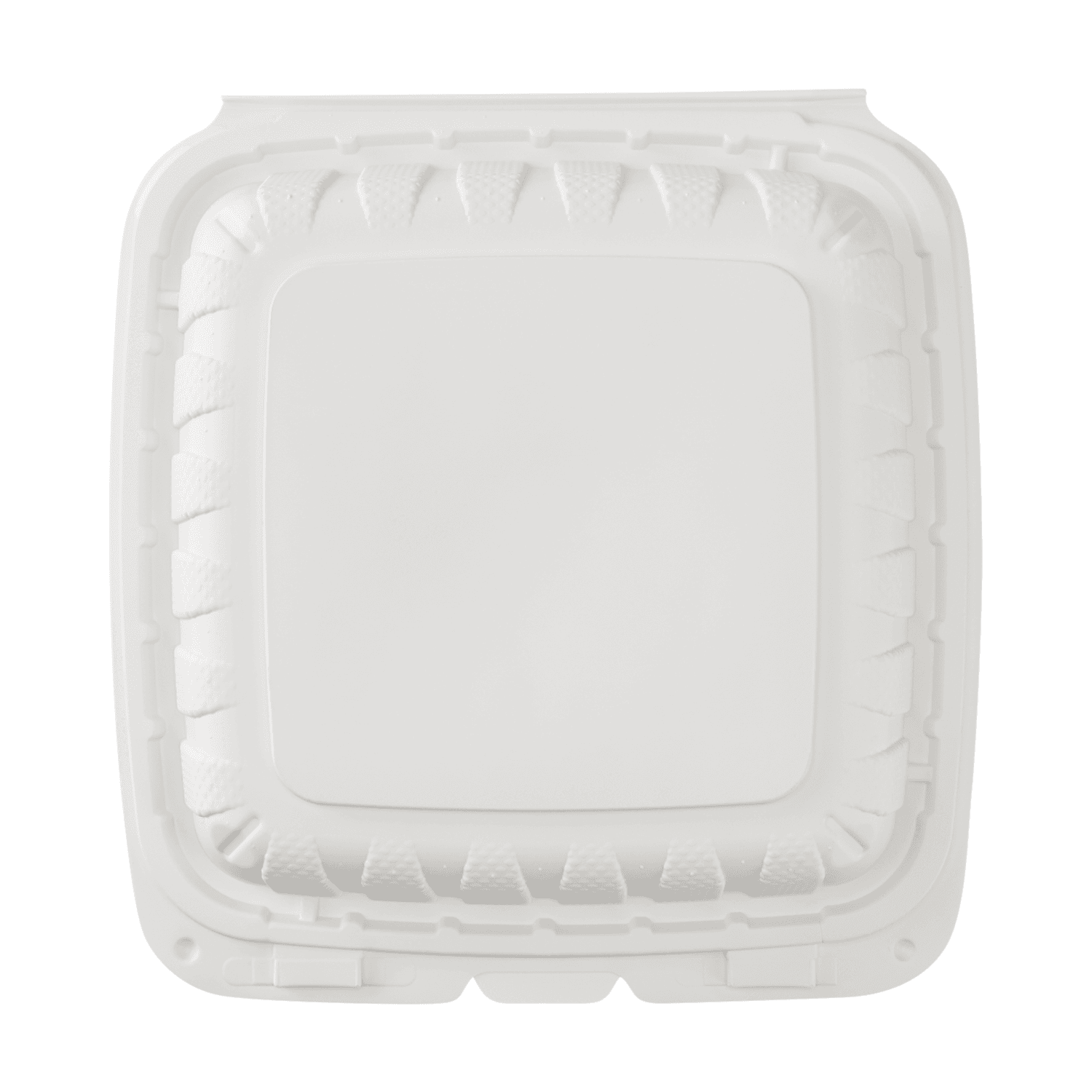 Karat Earth 8" x 8" Mineral Filled PP Hinged Container, White - 200 pcs