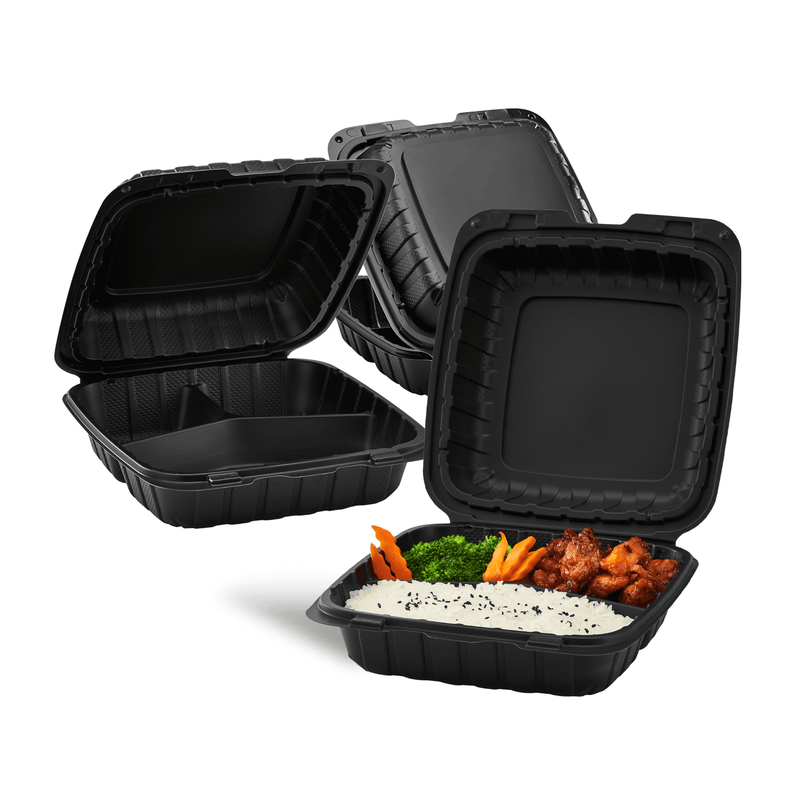 Compostable Square Hinged Clamshell Take Out Food Containers 8x8 - Heavy  Duty Quality Disposable to go Containers, Single Compartment Eco-Friendly 
