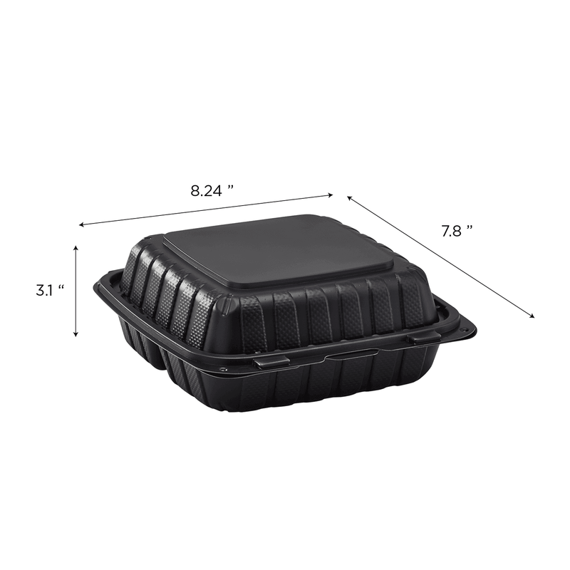 Choice 33 oz. White 9 Round 3-Compartment Microwavable Heavy Weight  Container with Lid - 150/Case