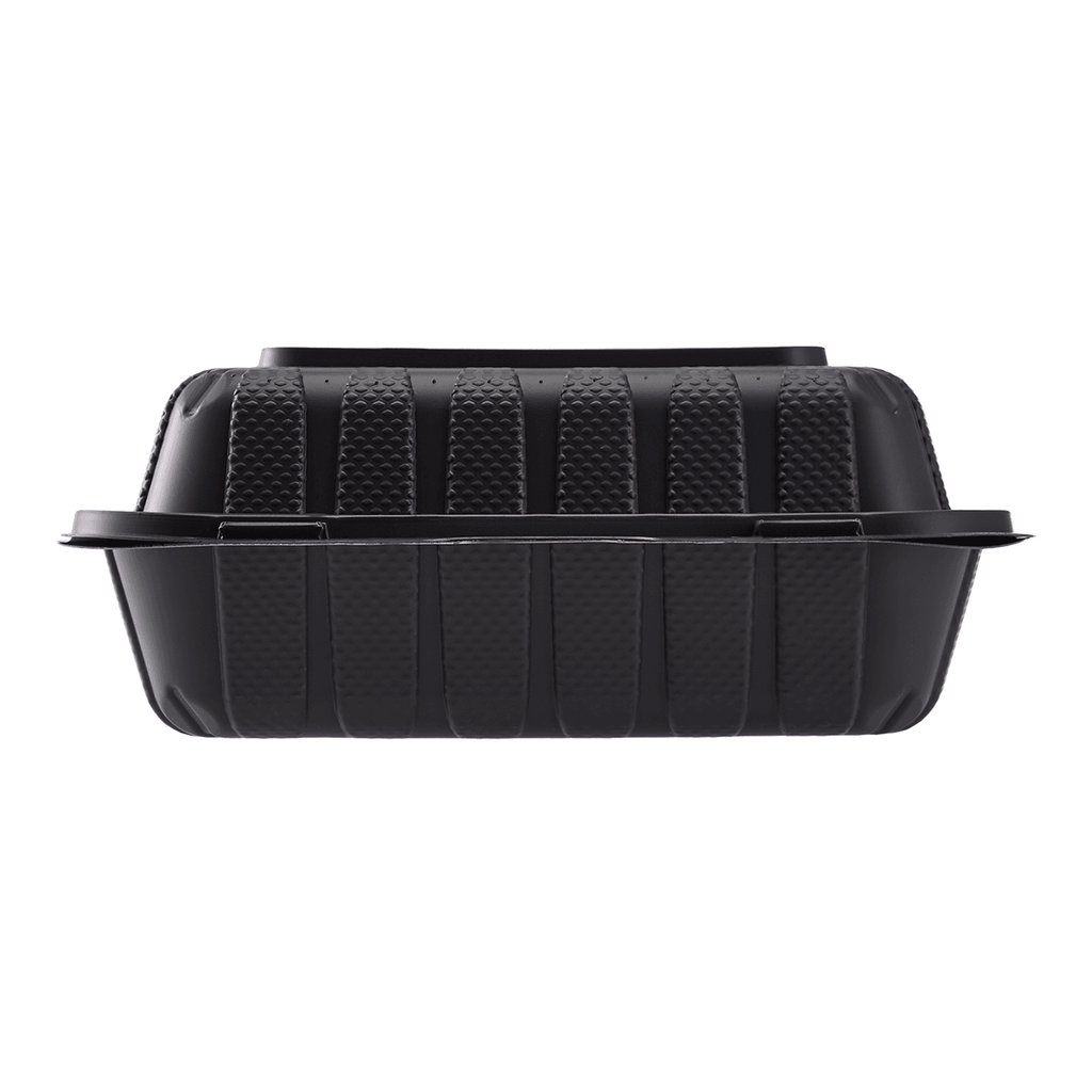  Karat 8'' x 8 Black PP Hinged Container, 3 compartment - 250  ct: Industrial & Scientific