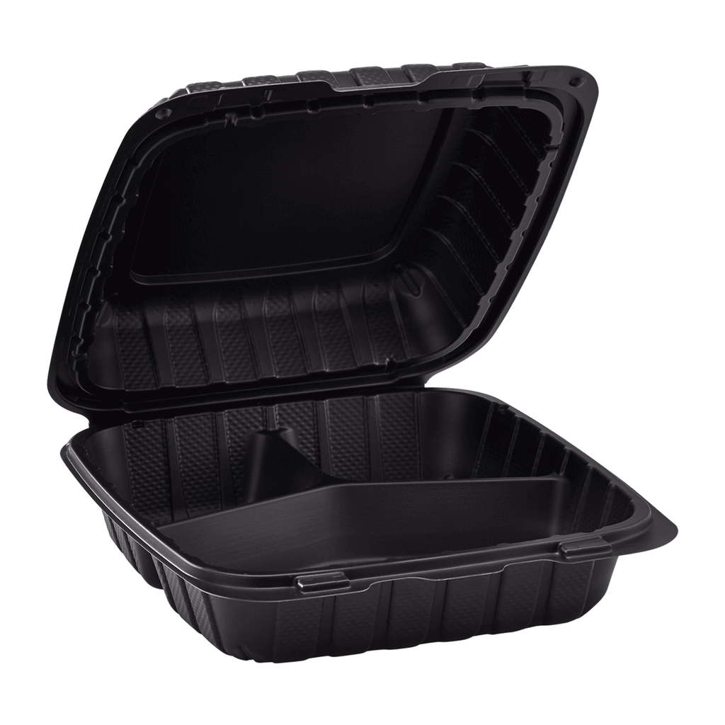 8 HINGED LID TO-GO CONTAINER (3 COMPARTMENT) 120PCS/CNT - LC-83