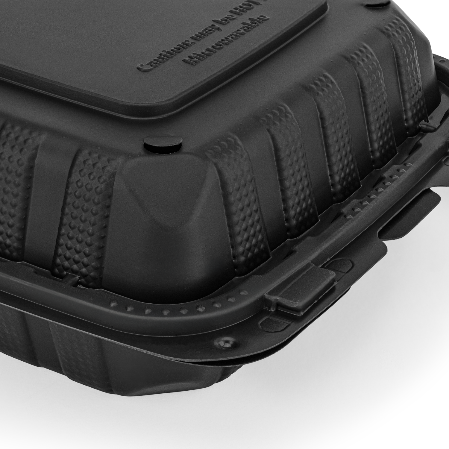 Karat Earth 8" x 8" Mineral Filled PP Hinged Container, Black - 200 pcs