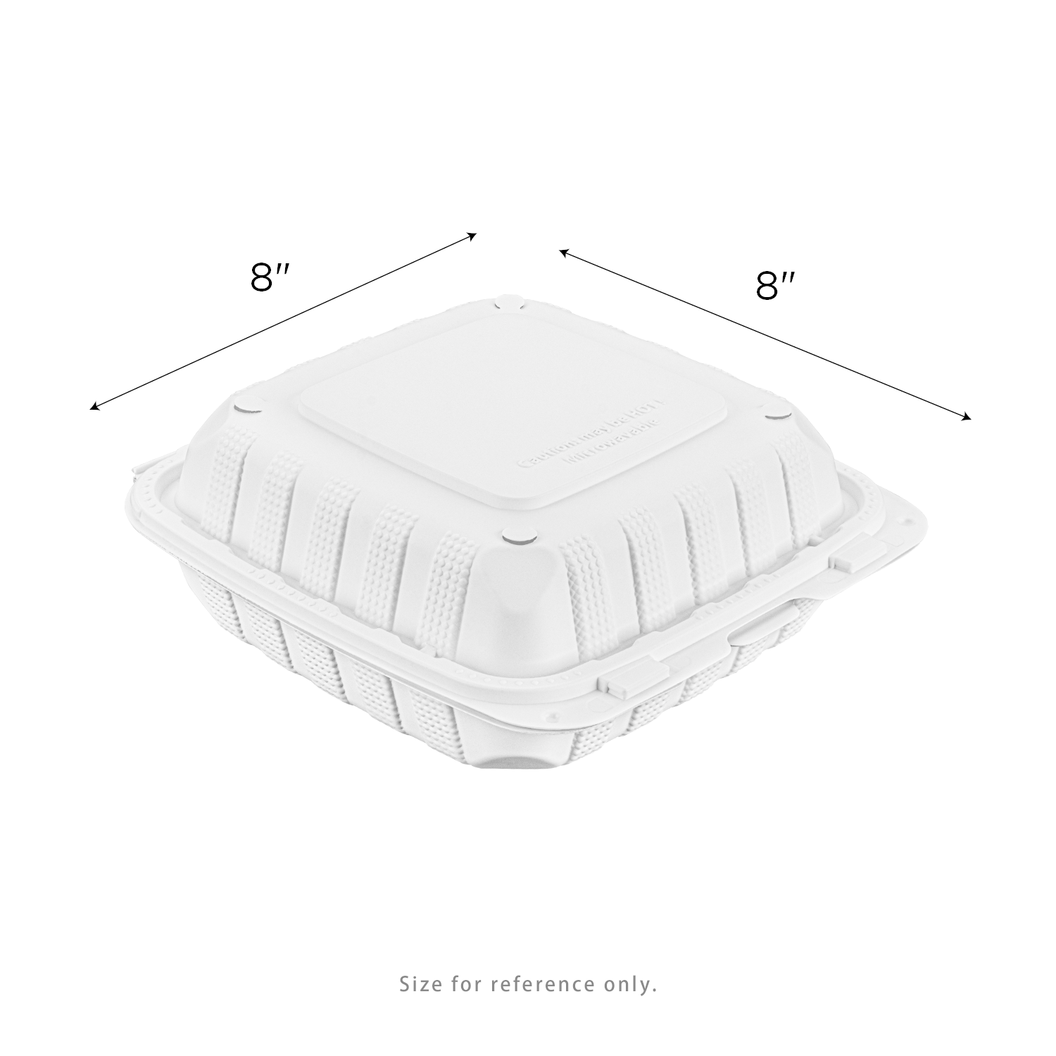 Karat Earth 8" x 8" Mineral Filled PP Hinged Container, White - 200 pcs