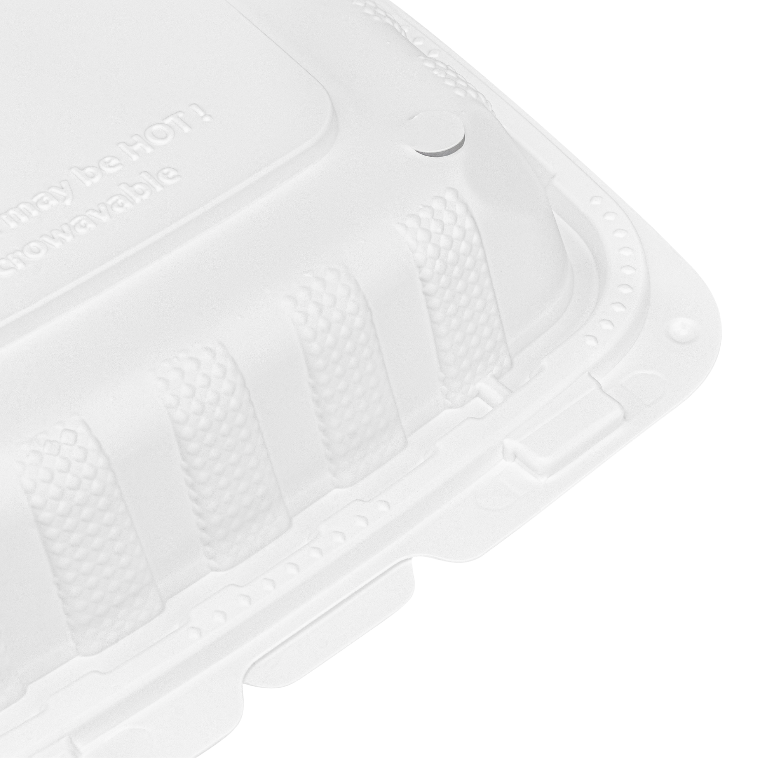 Karat Earth 8" x 8" Mineral Filled PP Hinged Container, White - 200 pcs