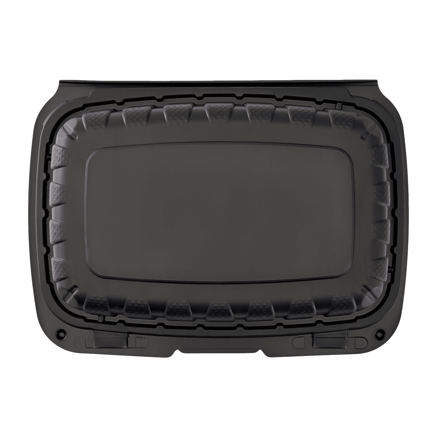 Karat Earth 9" x 6" Mineral Filled PP Hinged Container, Black - 250 pcs