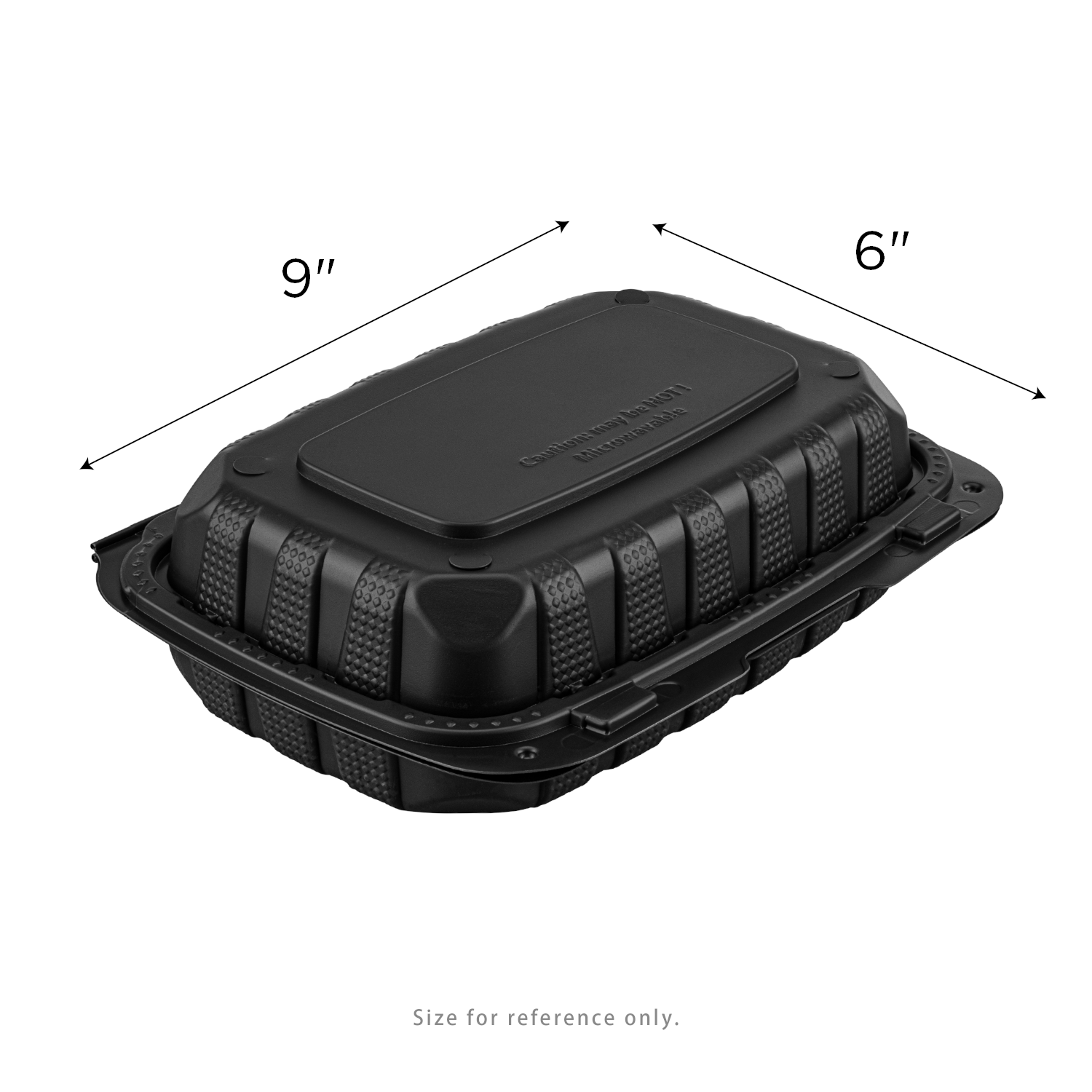 Karat Earth 9" x 6" Mineral Filled PP Hinged Container, Black - 250 pcs