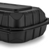 Karat Earth 9" x 6" Mineral Filled PP Hinged Container, Black - 250 pcs