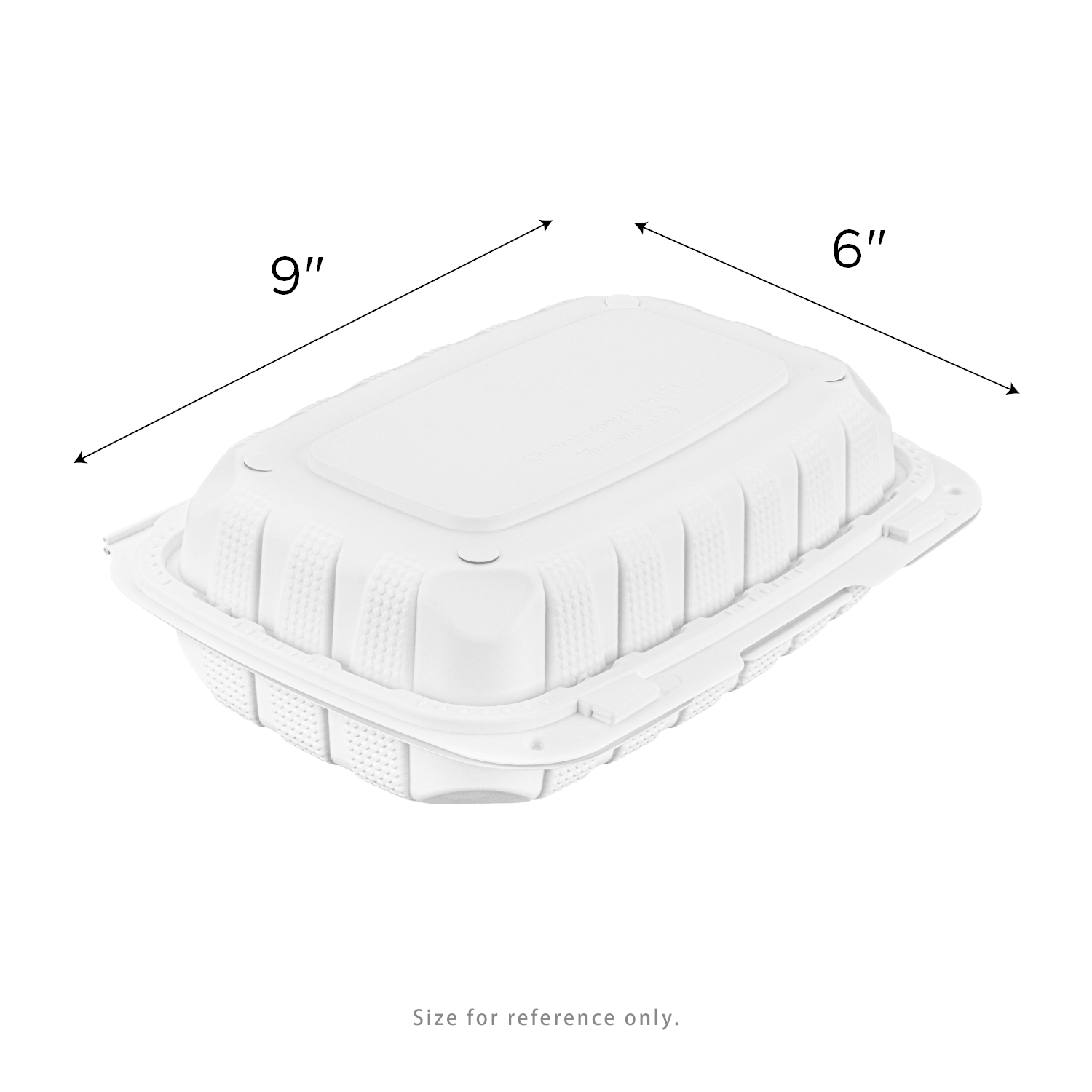Karat Earth 9" x 6" Mineral Filled PP Hinged Container, White - 250 pcs