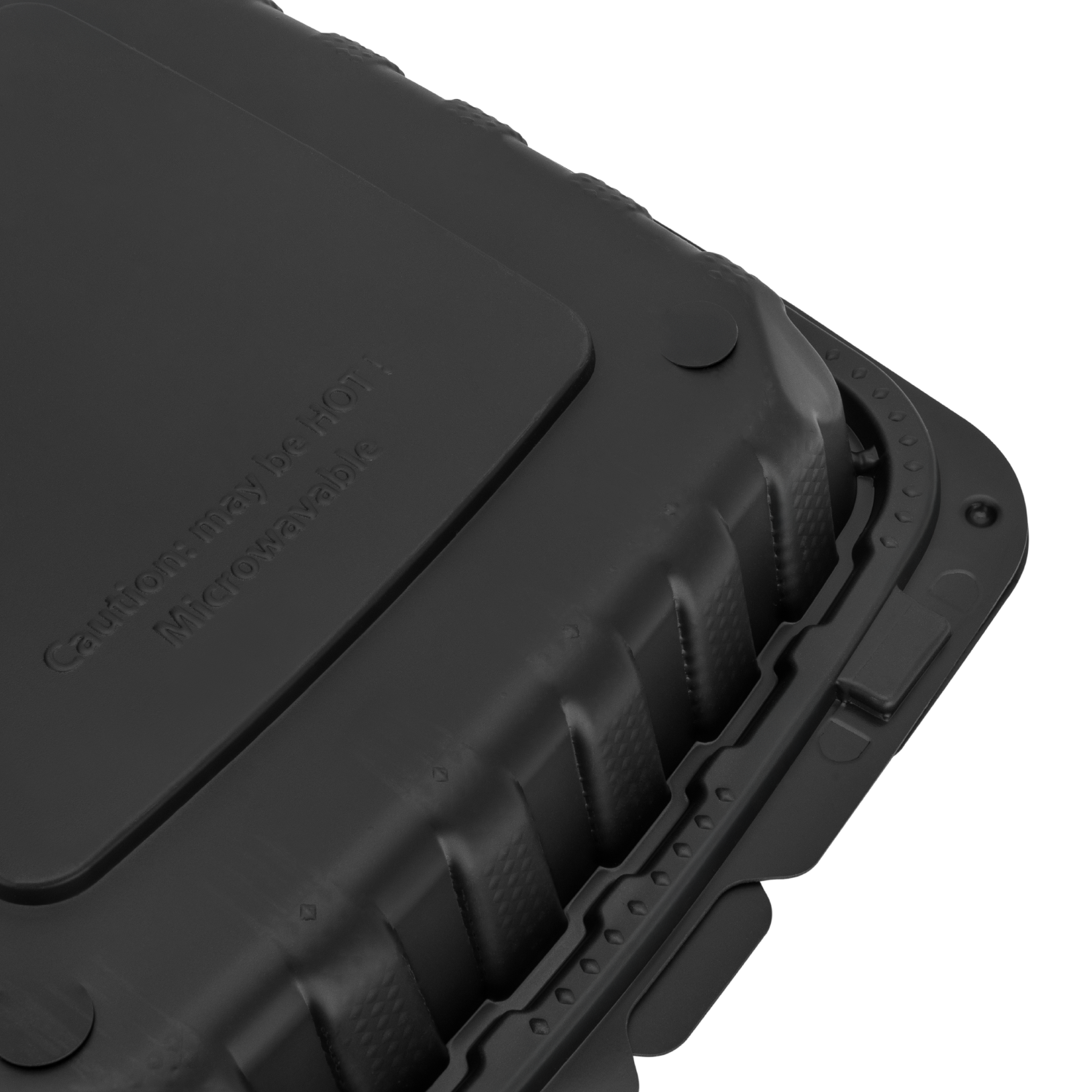 Karat Earth 9" x 9" Mineral Filled PP Hinged Container, Black - 120 pcs