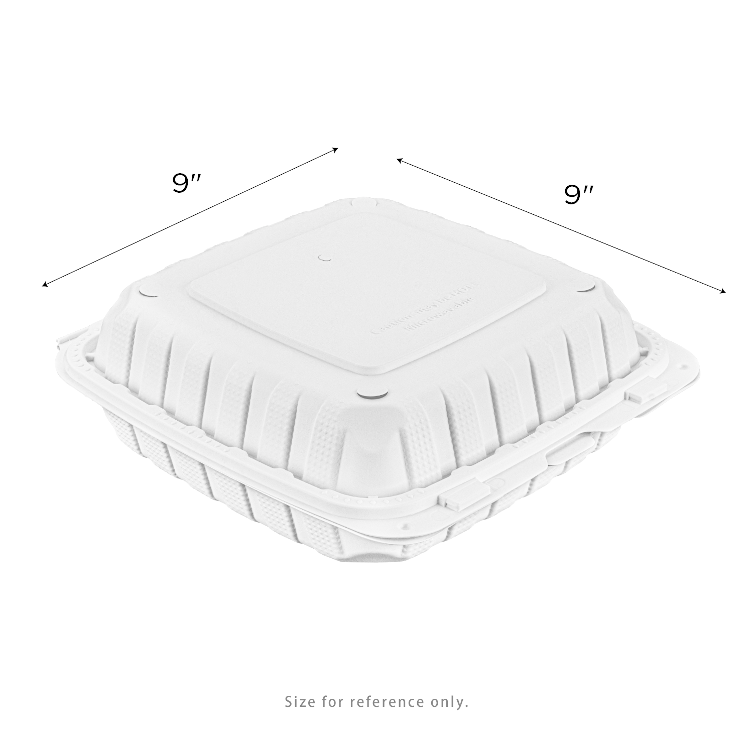 Karat Earth 9" x 9" Mineral Filled PP Hinged Container, White - 120 pcs