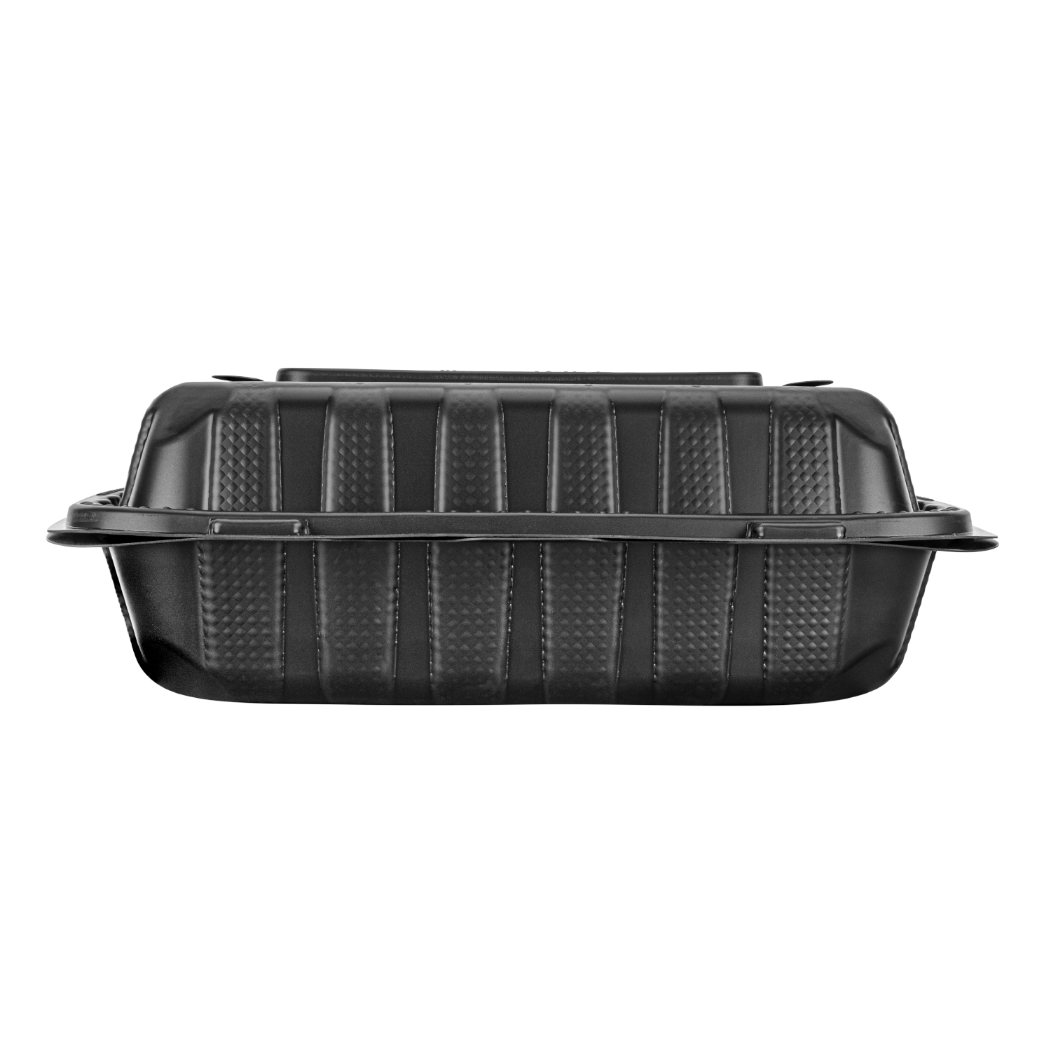 Karat Earth 9" x 9" Mineral Filled PP Hinged Container, Black, 3 compartments - 120 pcs