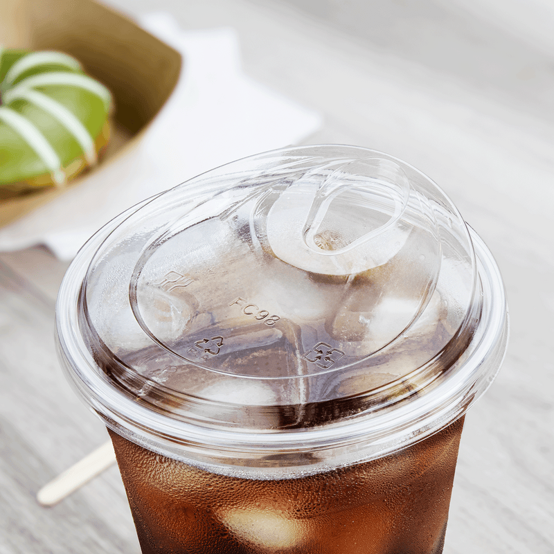 Karat Strawless Sipper lids for 12-24oz PET Plastic cup - 98mm