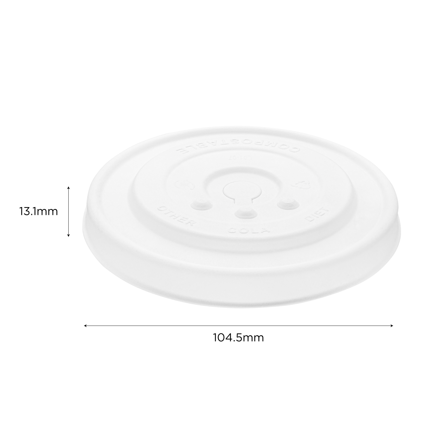 Karat Earth Compostable Fiber Paper Flat lid for 32 oz Paper Cold Cup (104.5mm) - 600 pcs