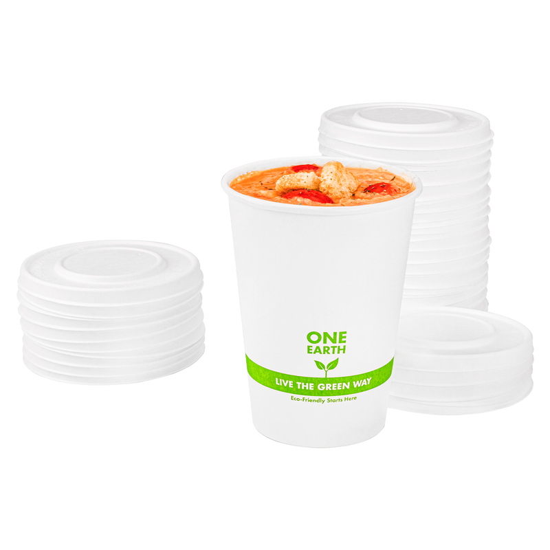 Karat Earth Compostable Fiber Paper Flat Lid for 12-16 oz Paper Food Container & 24-32 oz Gourmet Food Container (114.6mm) - 500 Pcs