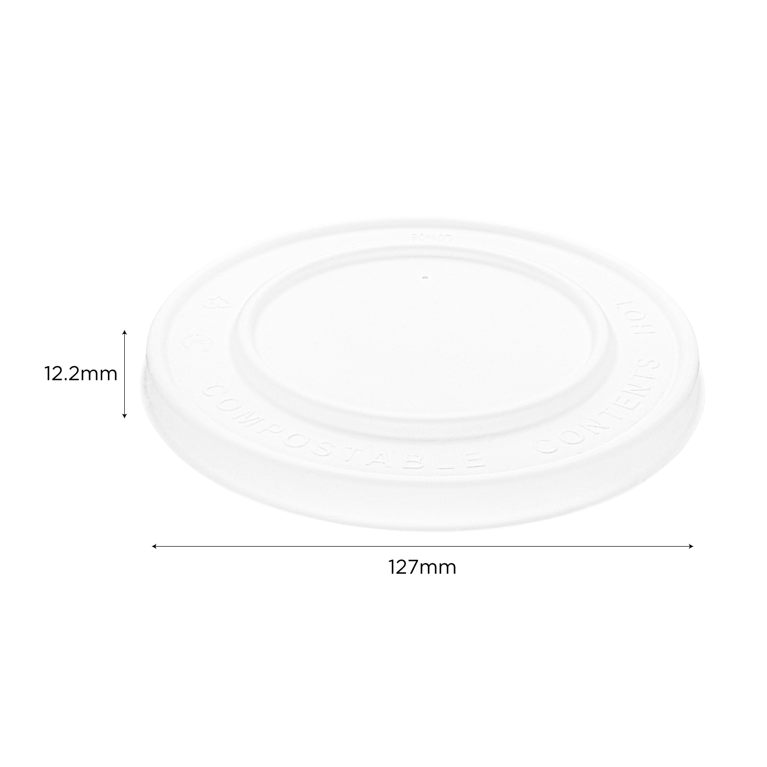 Karat Earth Compostable Fiber Paper Flat lid for 20 oz Paper Cold/Hot Food Container (127mm) - 600 pcs