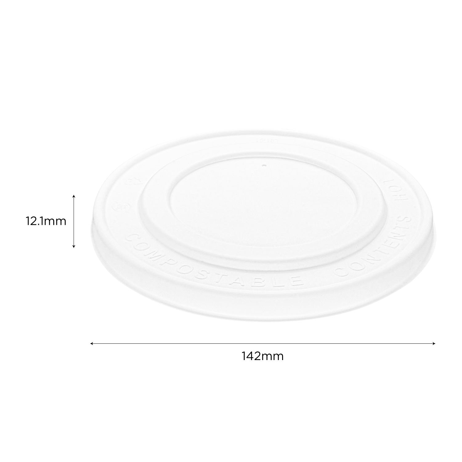 Karat Earth Compostable Fiber Paper Flat lid for 24-32 oz Paper Cold/Hot Food Container (142mm) - 600 pcs
