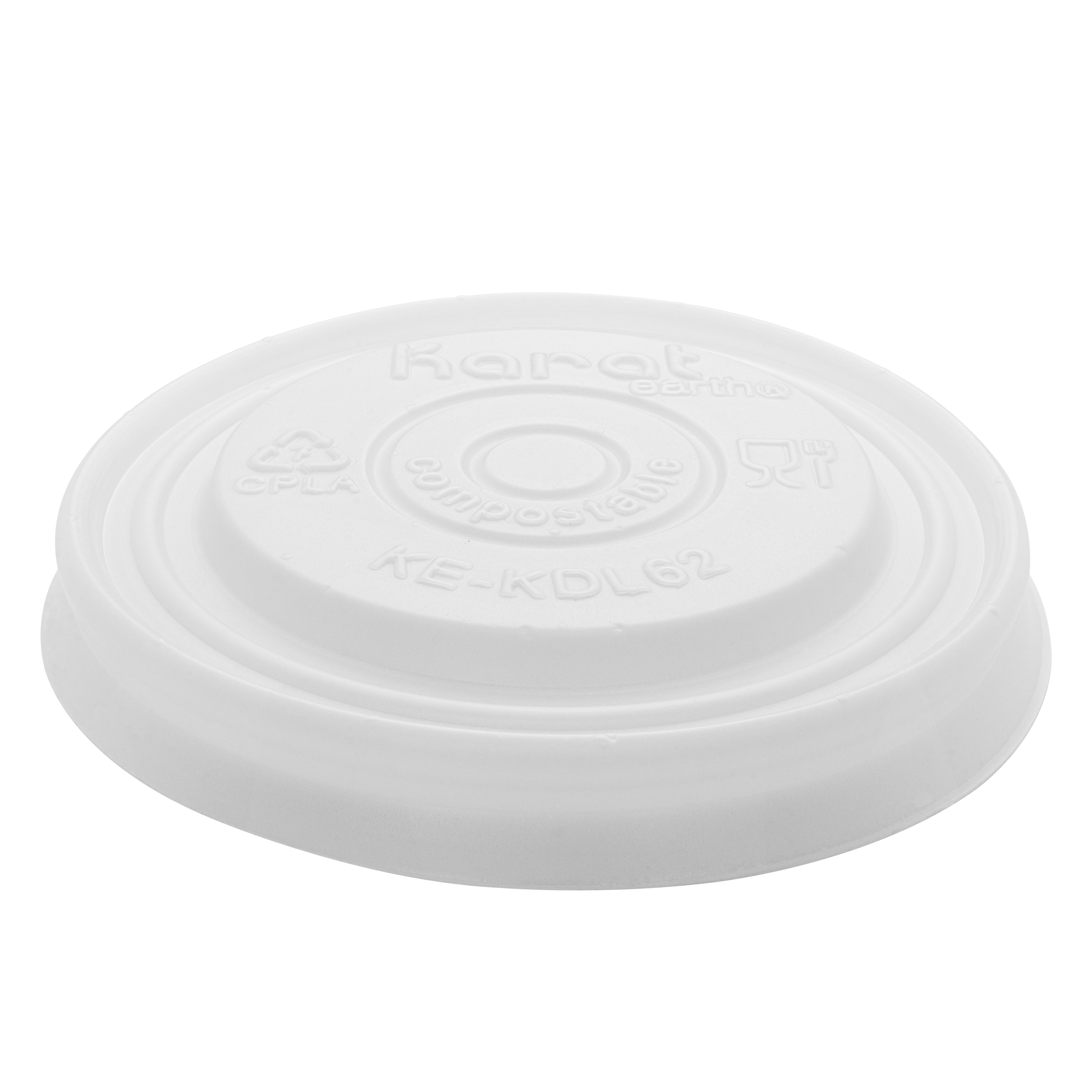 Karat Earth 62mm Compostable Flat Lid for 2 oz Eco-Friendly Paper Portion Cup - 2,000 pcs