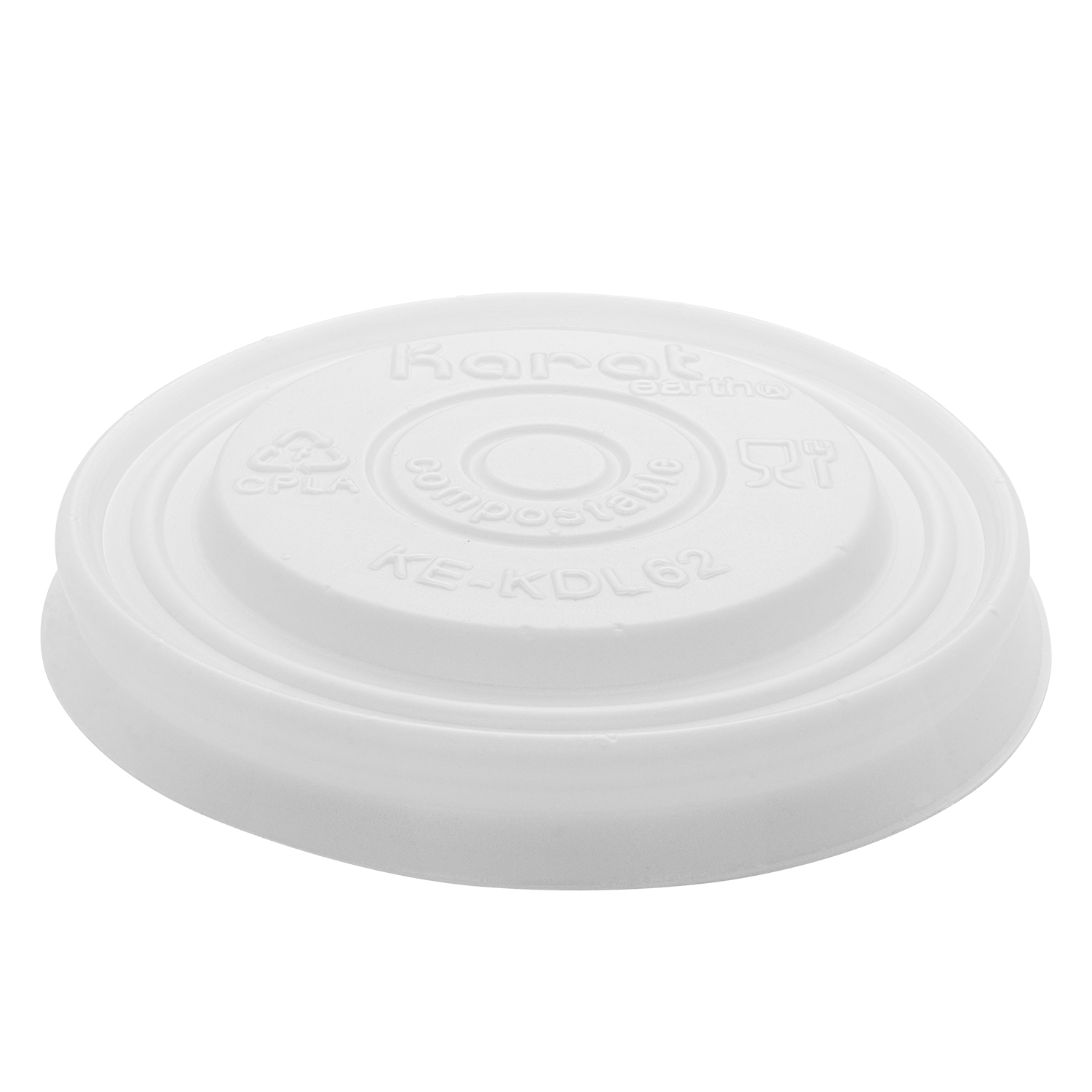 Karat Earth 62mm Compostable Flat Lid for 2 oz Eco-Friendly Paper Portion Cup - 2,000 pcs